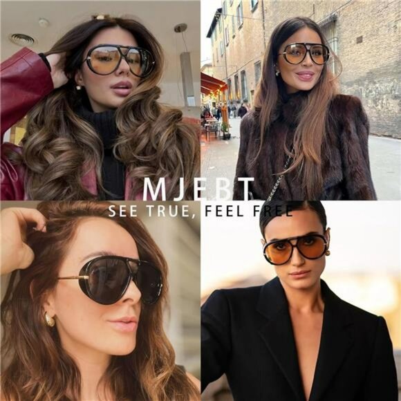 Oversized Aviator Sunglasses Men Women Retro 70s Shield UV400 Eyewear - Picture 3 of 6